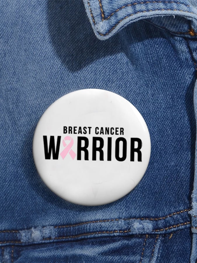 Women's Breast Cancer Awareness Print Brooch