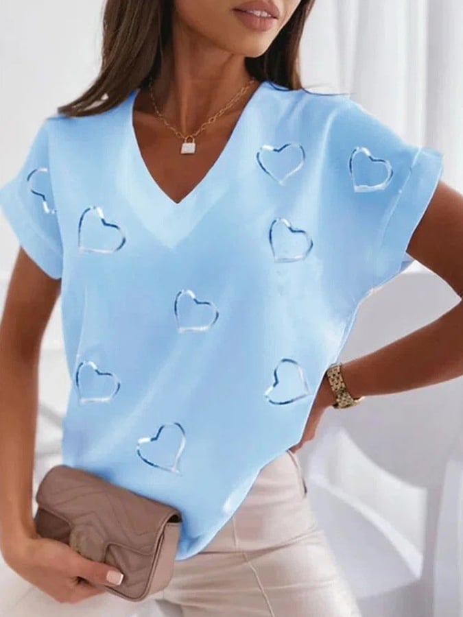 Women's Breast Cancer Print Short Sleeve T-Shirt