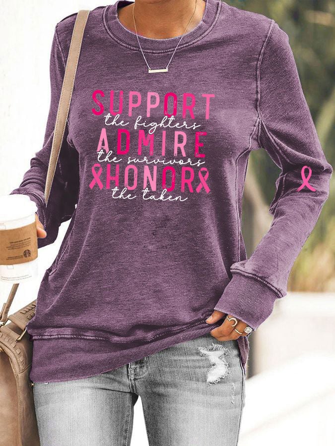 Women's Breast Cancer/Support Admire Honor Casual Sweater