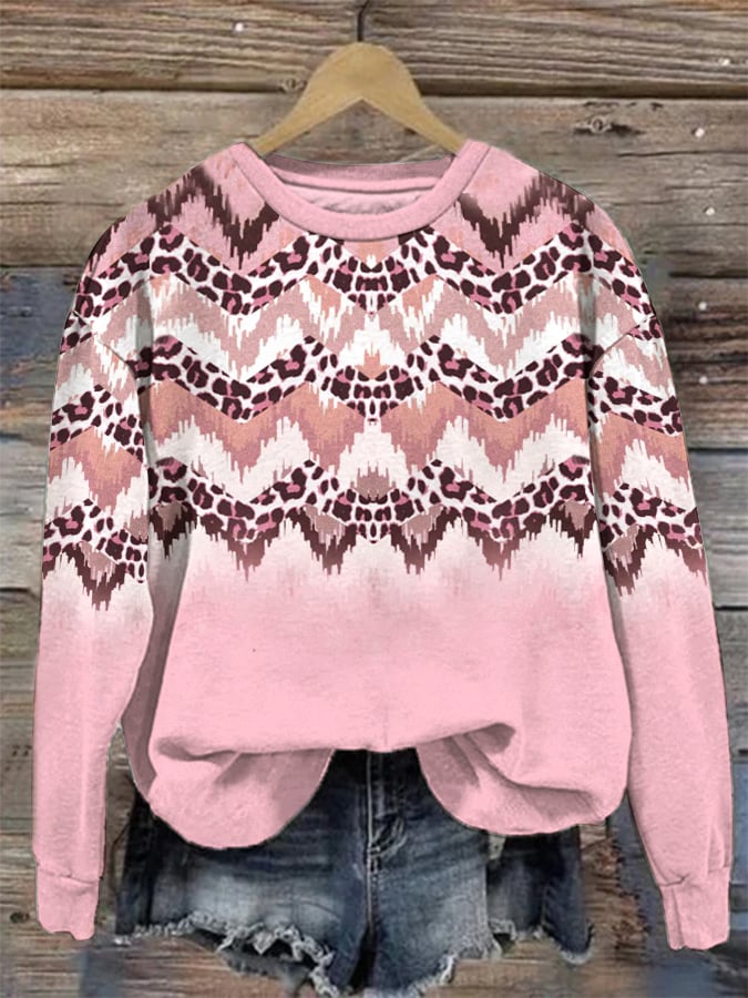 Women'S Leopard Print Casual Print Sweatshirt