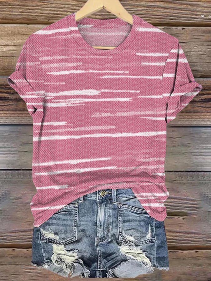 Women'S Breast Cancer Awareness Round Neck T-Shirt
