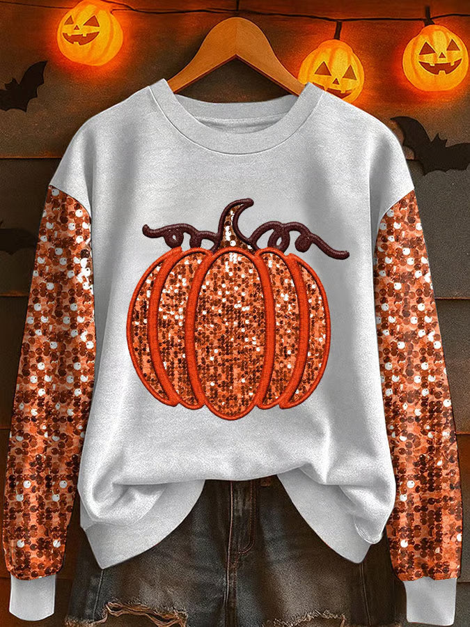 Women's Pumokin Print Sweatshirt