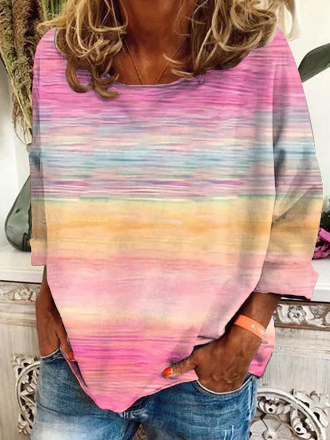 Women's Breast Cancer Awareness Printed Long Sleeve Sweatshirt