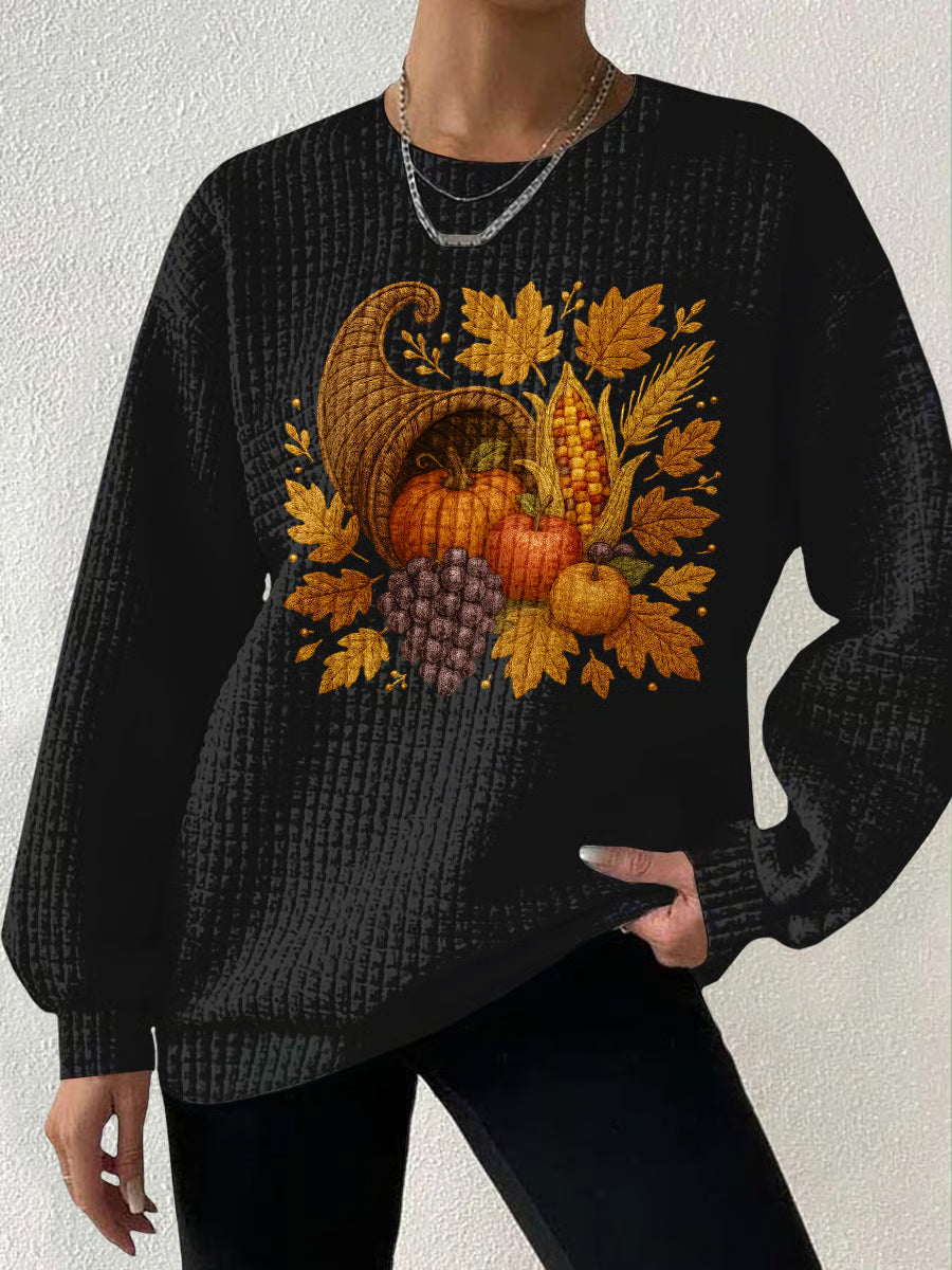 Women's Autumn Pumpkin Print Casual Top