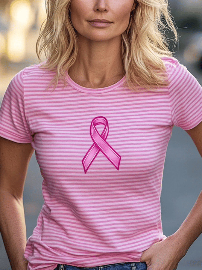 Women's Breast Cancer Awareness Month Pink Art Print T-Shirt