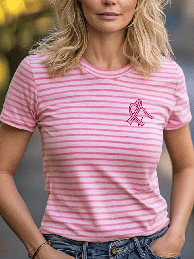 Women's Breast Cancer Awareness Month Pink Art Print T-Shirt