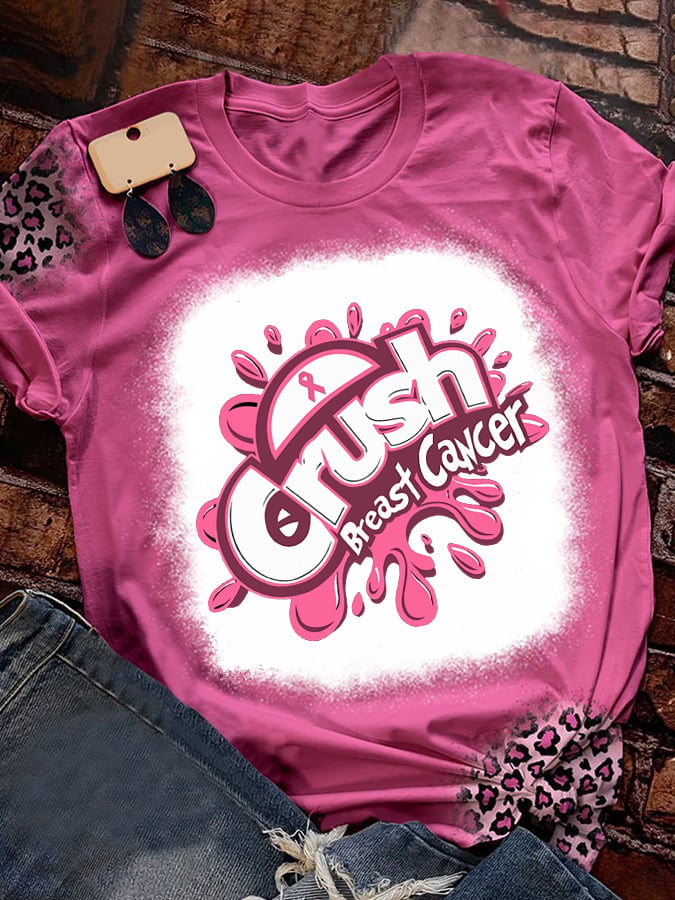 Women's Breast Cancer Awareness Print Short Sleeve T-Shirt