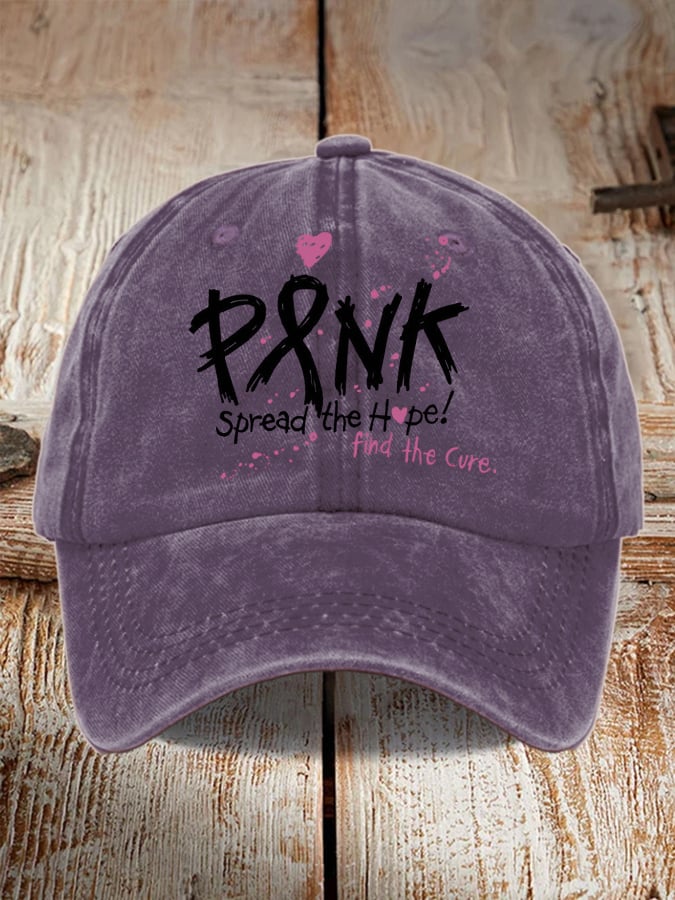 Breast Cancer Awareness Print Casual Baseball Cap