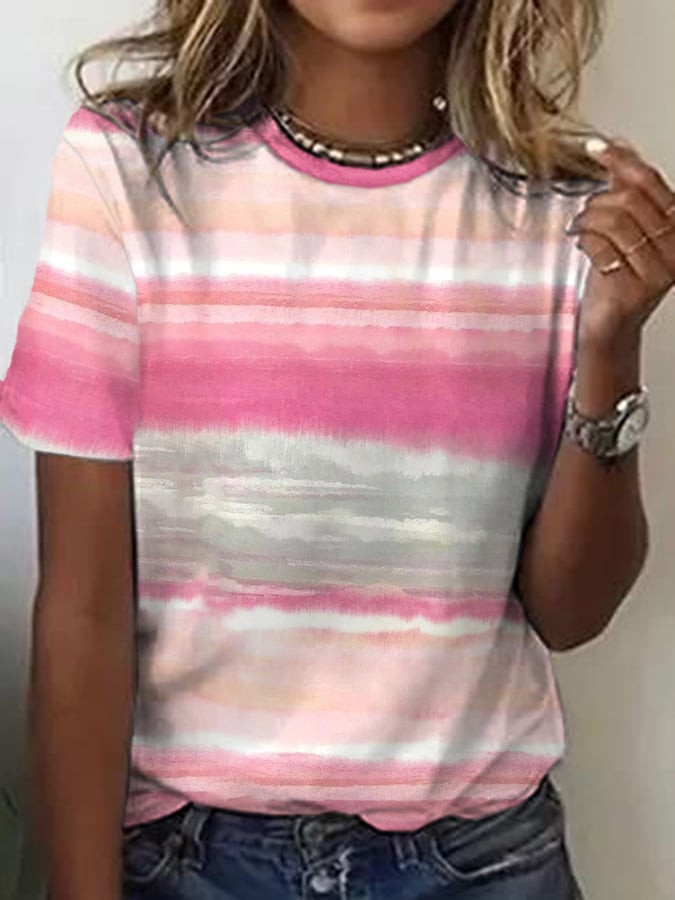 Women's Breast Cancer Awareness Print T-Shirt
