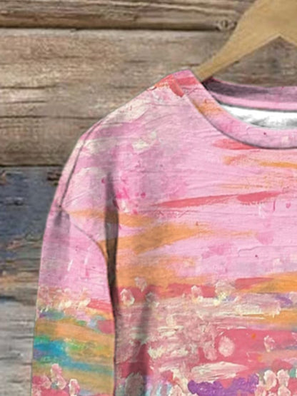 Women's Breast Cancer Awareness Print Long Sleeve Sweatshirt
