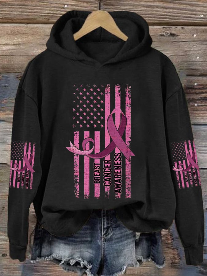 Women's Breast Cancer Printed Casual Long Sleeve Sweatshirt