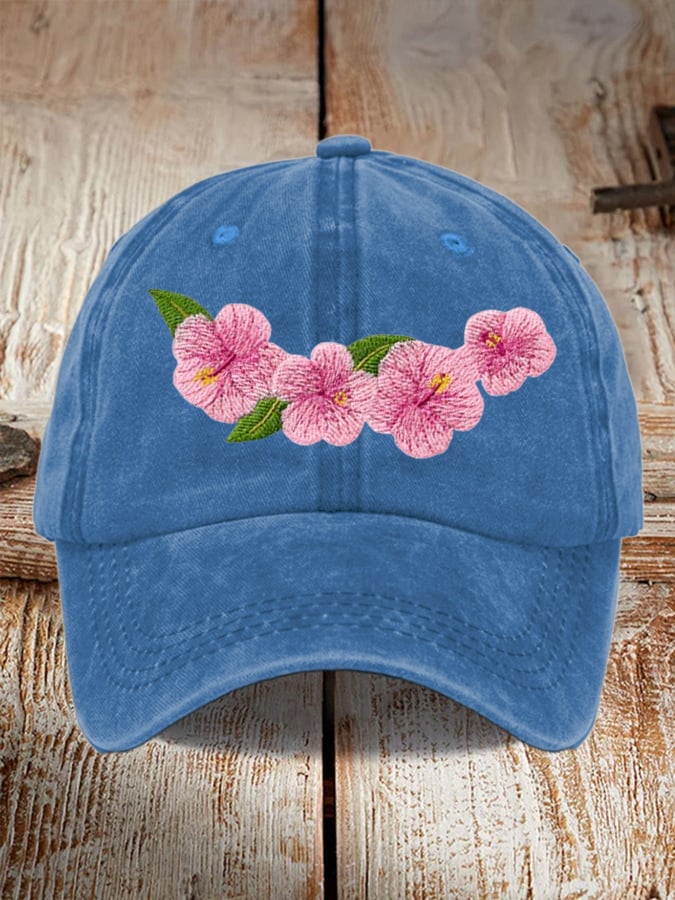Universal Breast Cancer Floral Print Hat