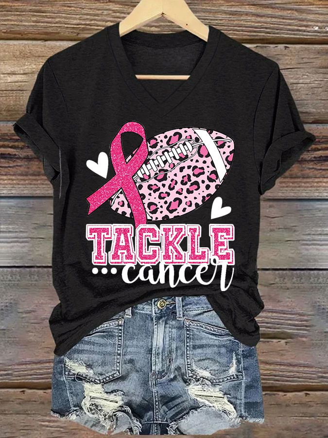 Women's Breast Cancer Awareness Print Casual T-Shirt