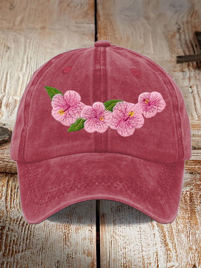 Universal Breast Cancer Floral Print Hat