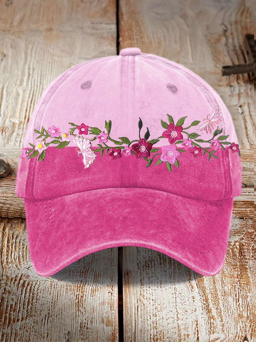Unisex Floral Breast Cancer Awareness Print Hat