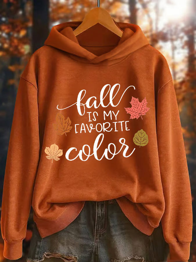 Women'sFall is my favorite color Printed Hoodie