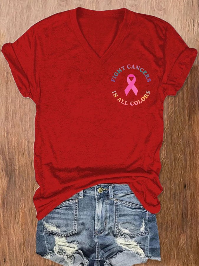 Women's Breast Cancer Awareness Fight Cancer In All Colors T-Shirt