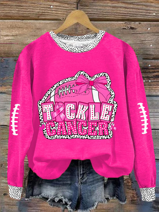 Women's Pink Out Tackle Cancer Football Gameday Breast Cancer Awareness Sweatshirt