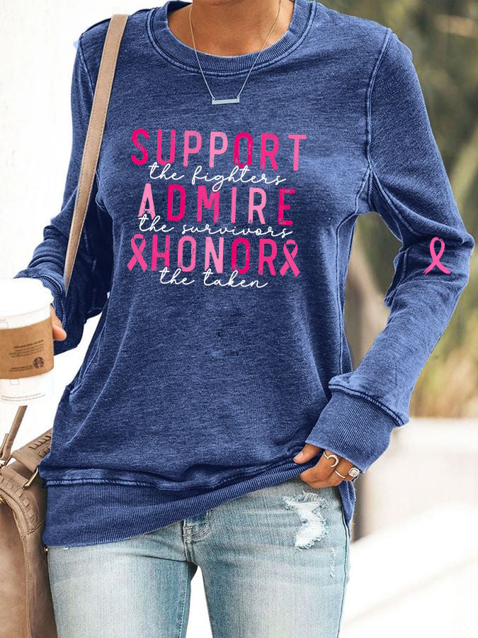 Women's Breast Cancer/Support Admire Honor Casual Sweater