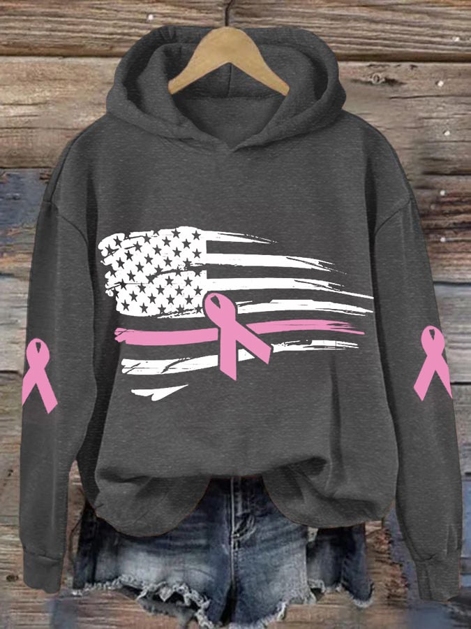 Women's Mardi Gras America Flag Crawfish Casual Hoodie