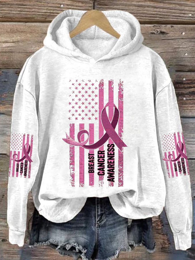 Women's Breast Cancer Printed Casual Long Sleeve Sweatshirt