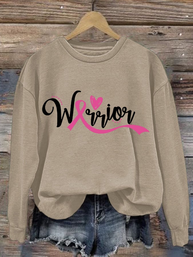 Women's Breast Cancer Printed Casual Long Sleeve Sweatshirt