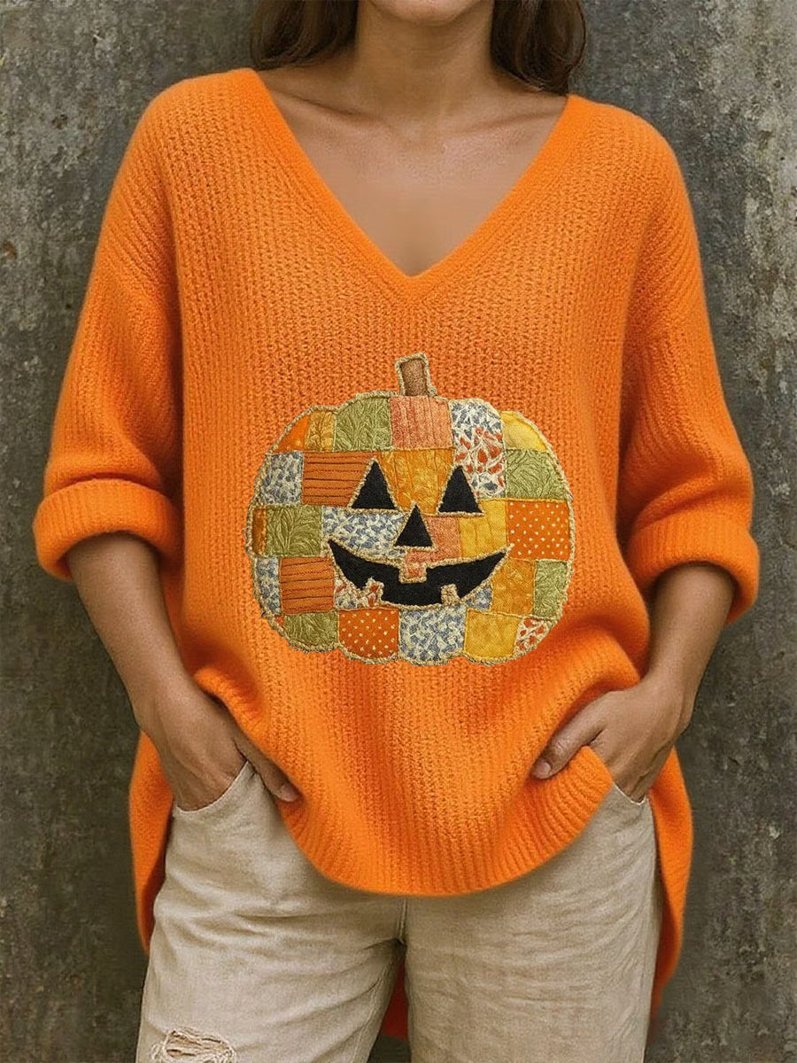 Women's Autumn Pumpkin Print Casual Sweatshirt