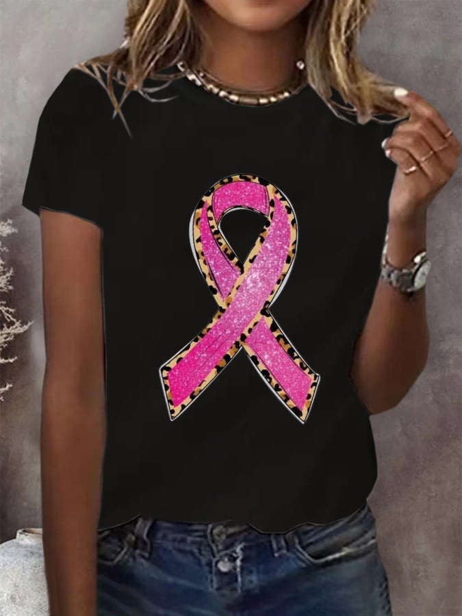 Women's Breast Cancer Awareness Crew Neck T-Shirt