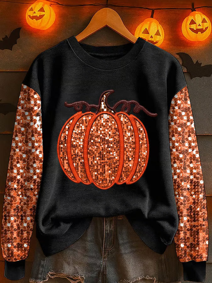 Women's Pumokin Print Sweatshirt
