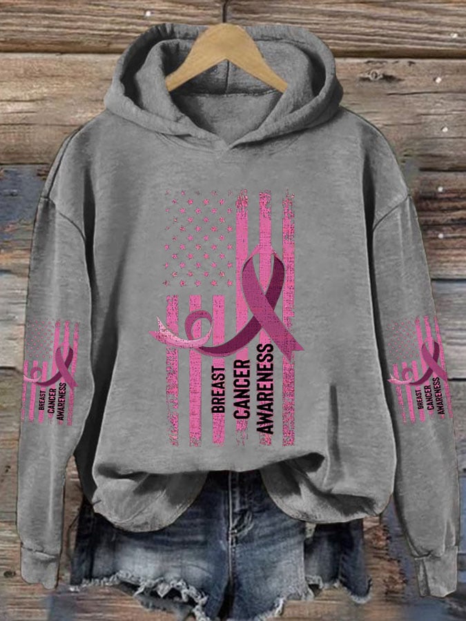 Women's Breast Cancer Printed Casual Long Sleeve Sweatshirt
