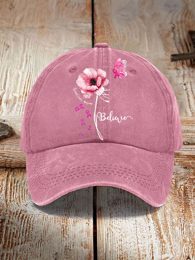 Breast Cancer Awareness Pink Floral Hat