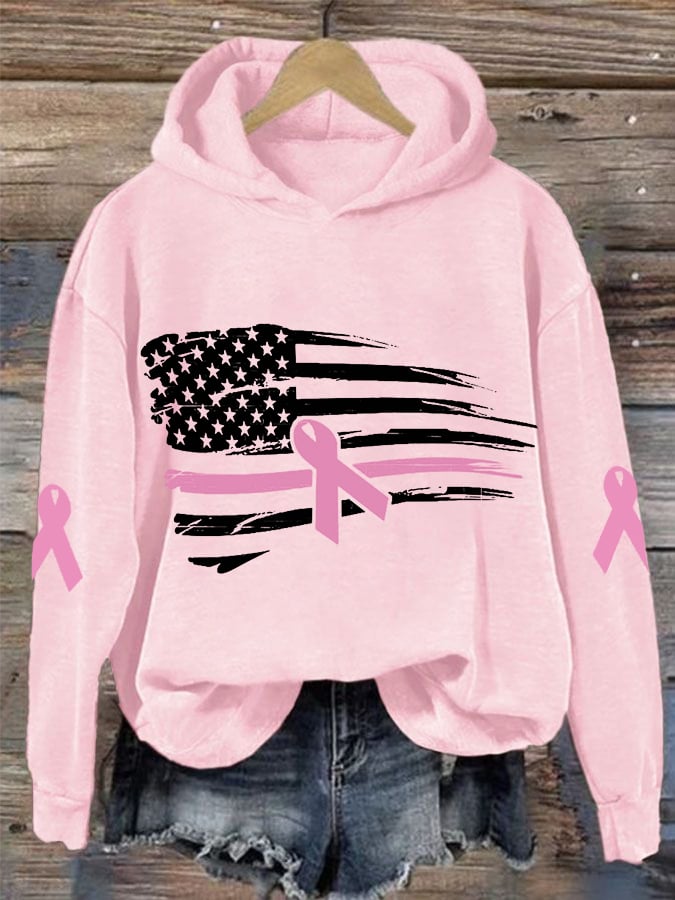 Women's Mardi Gras America Flag Crawfish Casual Hoodie