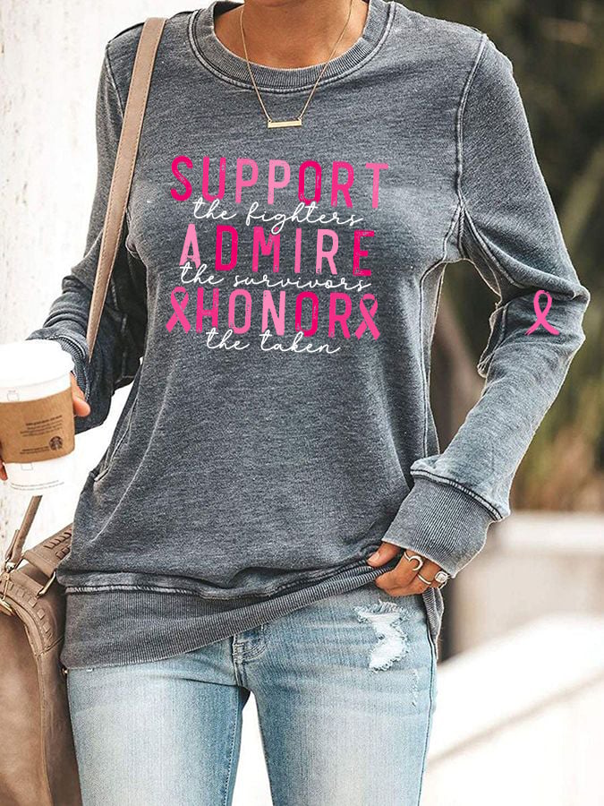 Women's Breast Cancer/Support Admire Honor Casual Sweater