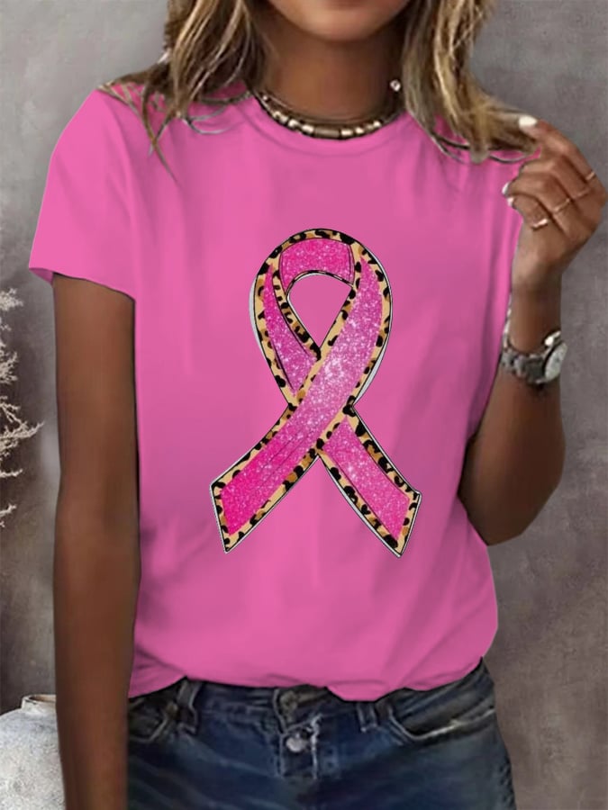 Women's Breast Cancer Awareness Crew Neck T-Shirt