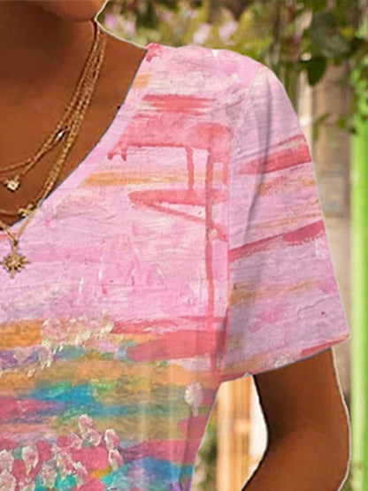 Women's Breast Cancer Awareness Print Casual T-Shirt