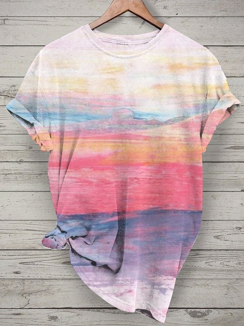 Women's Breast Cancer Awareness Casual Crew Neck T-Shirt