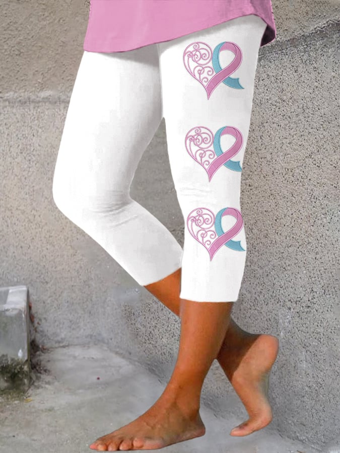 Women's Breast Cancer Awareness Print Leggings