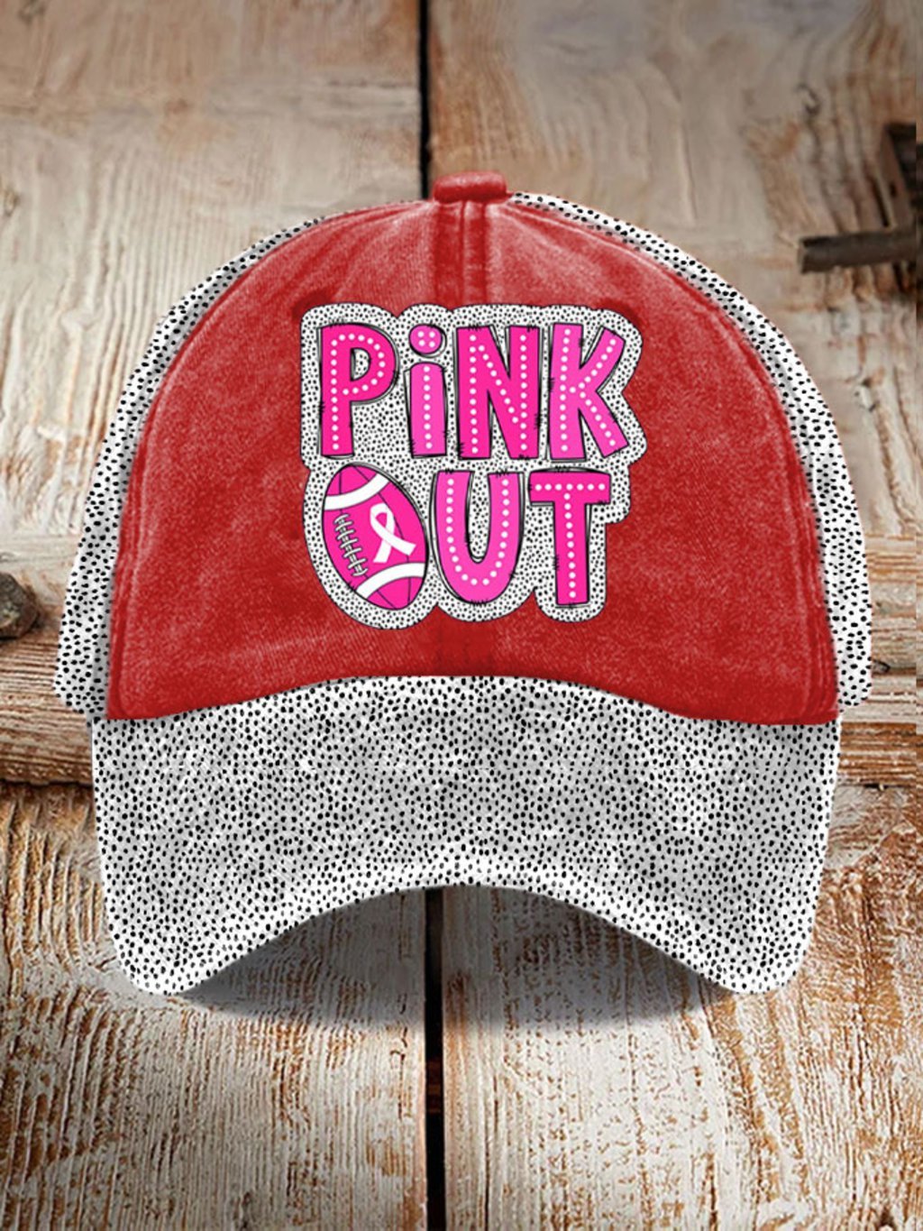 Unisex Pink Out Football Breast Cancer Print Hat