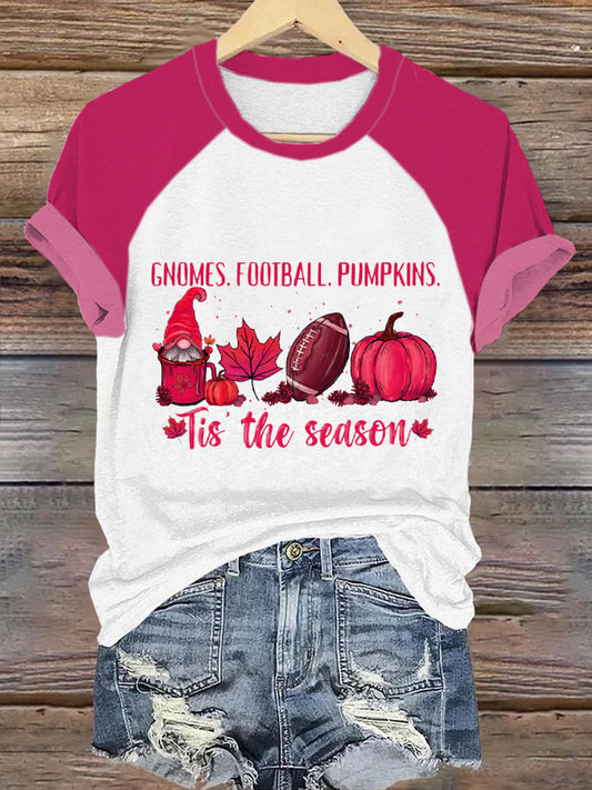 Women's This Season Breast Cancer Awareness Printed Crew Neck Raglan Short Sleeve T-Shirt