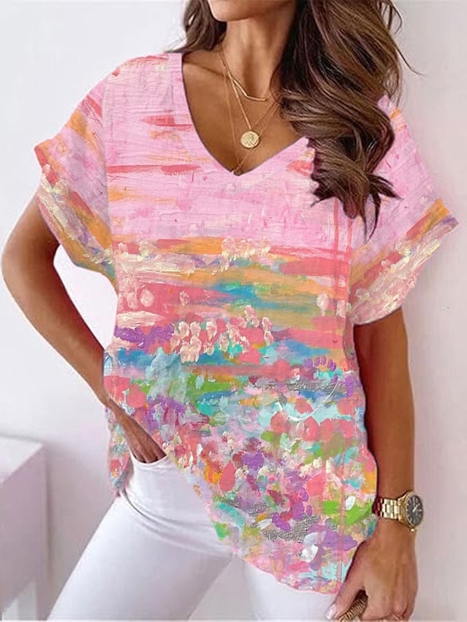 Womens Breast Cancer Awareness Print T-Shirt