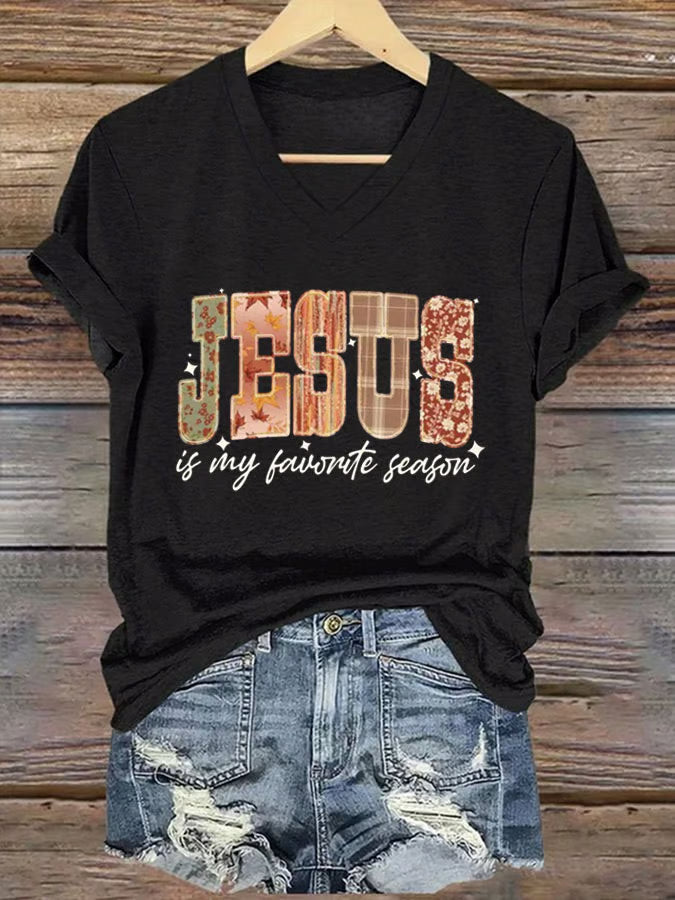 Women's Jesus Is My Favorite Season Print T-Shirt