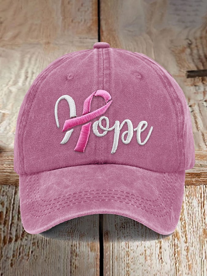 Breast Cancer Awareness Hope Print Baseball Cap