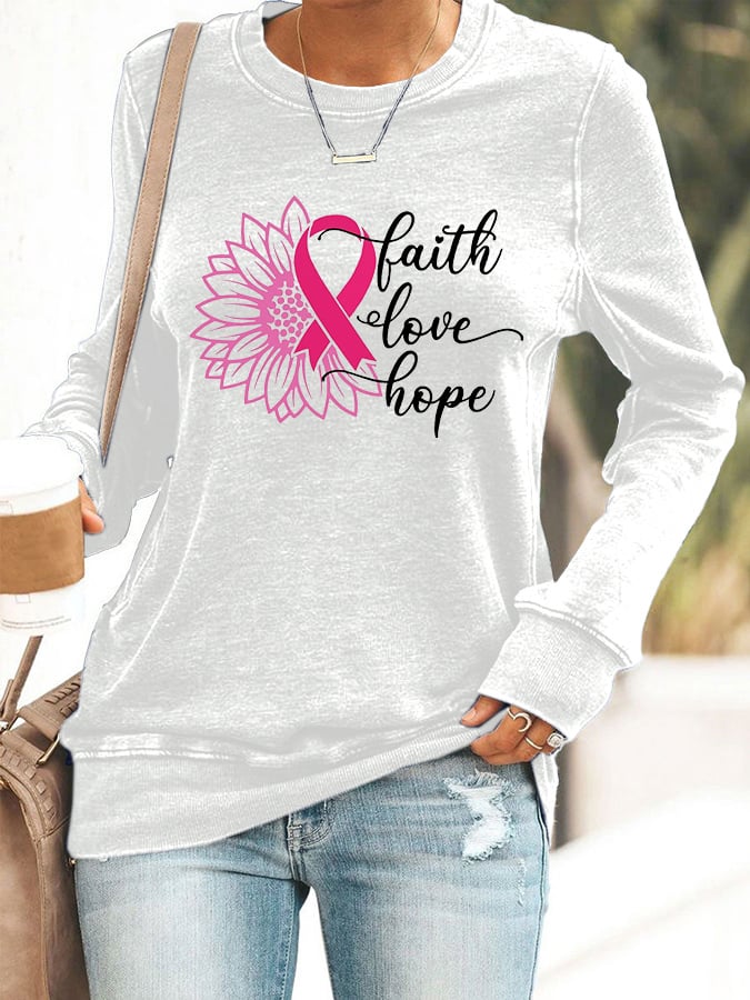 Women's Breast Cancer Awareness Long Sleeve Sweatshirt