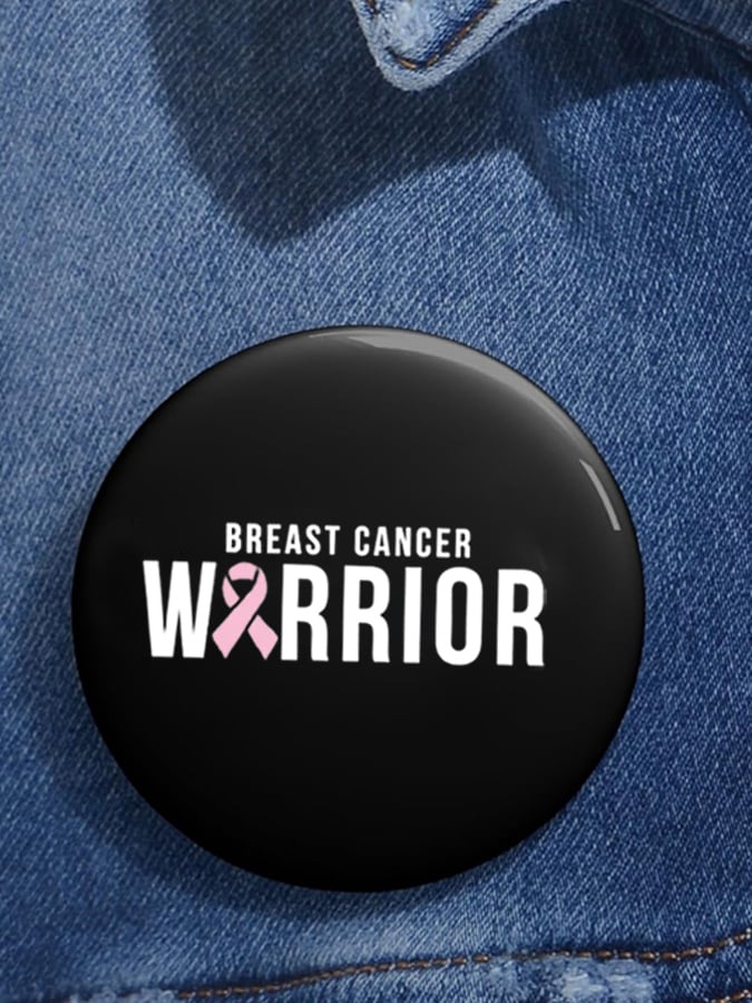 Women's Breast Cancer Awareness Print Brooch