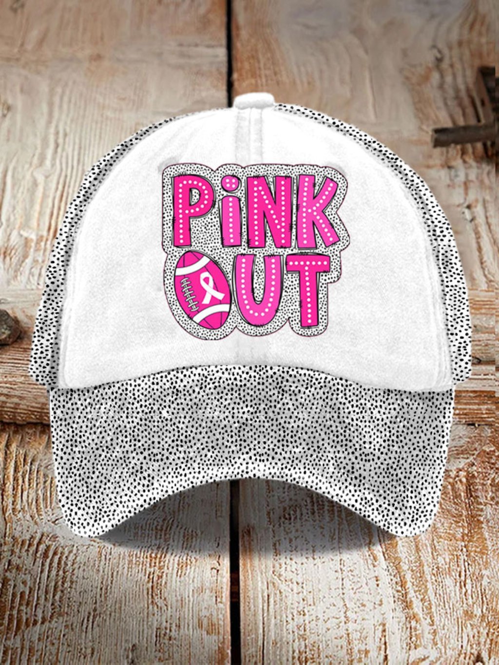 Unisex Pink Out Football Breast Cancer Print Hat