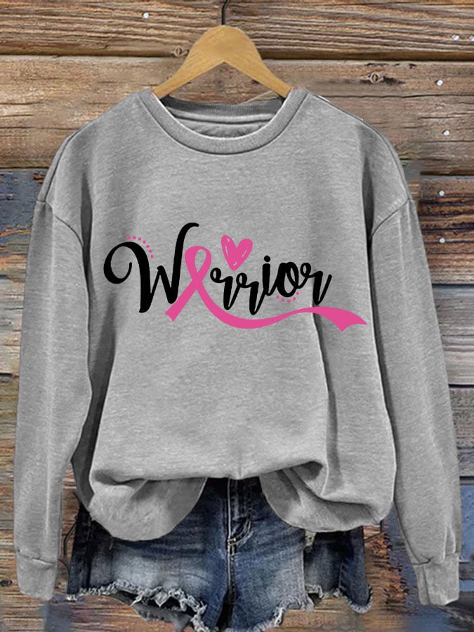 Women's Breast Cancer Printed Casual Long Sleeve Sweatshirt
