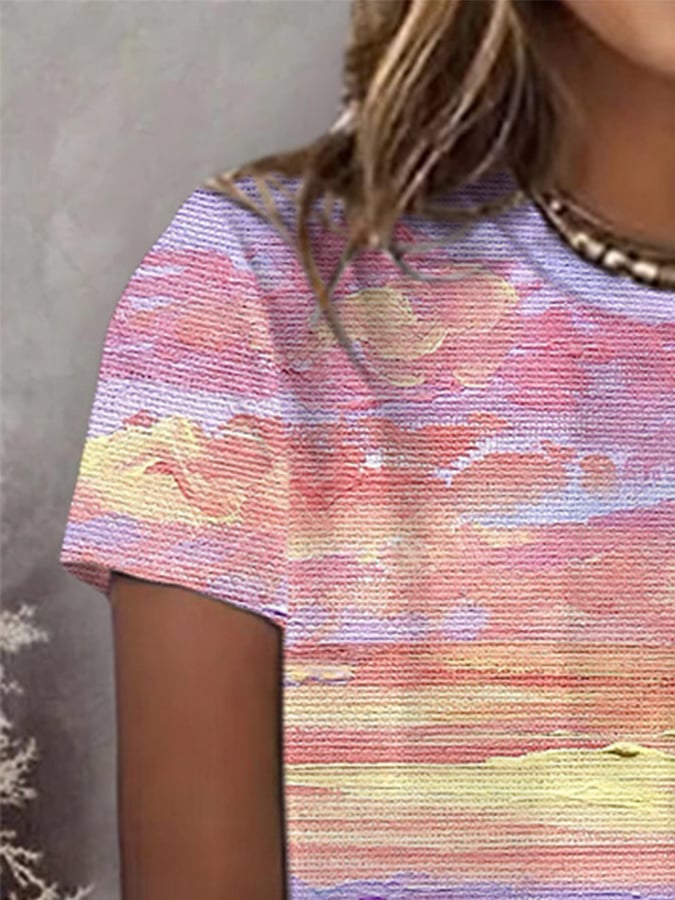Women's Breast Cancer Awareness Print Casual T-Shirt