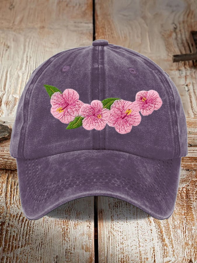 Universal Breast Cancer Floral Print Hat