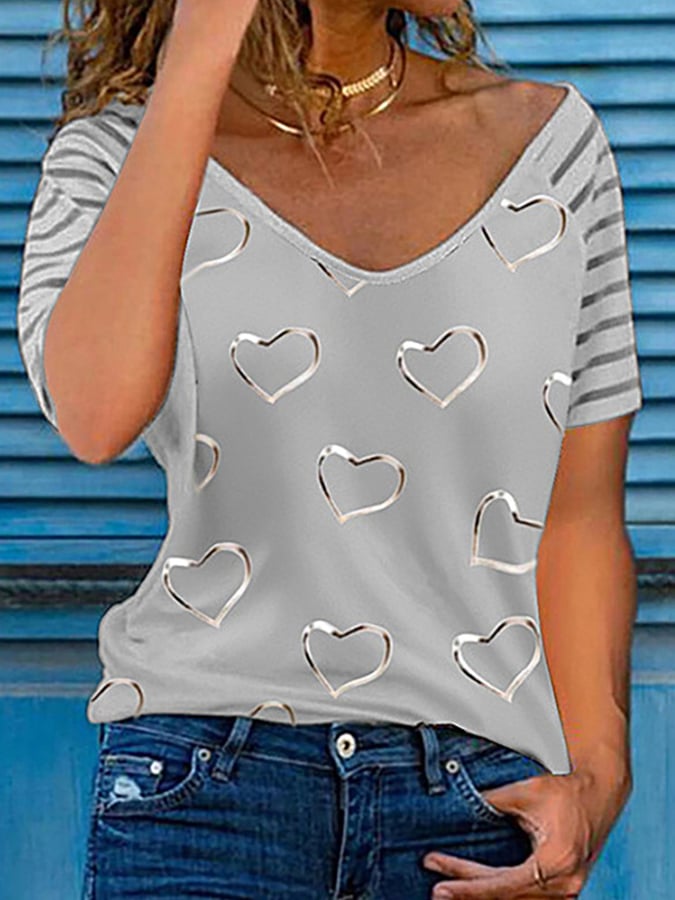 Women's Breast Cancer Print Short Sleeve T-Shirt