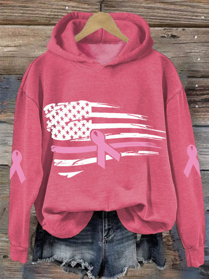 Women's Mardi Gras America Flag Crawfish Casual Hoodie